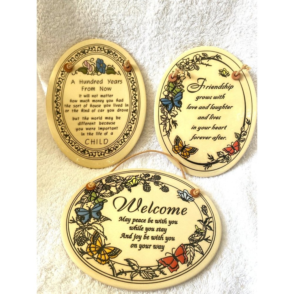 Vintage Genuine Handcrafted Trinity Pottery Wall Display Plaques